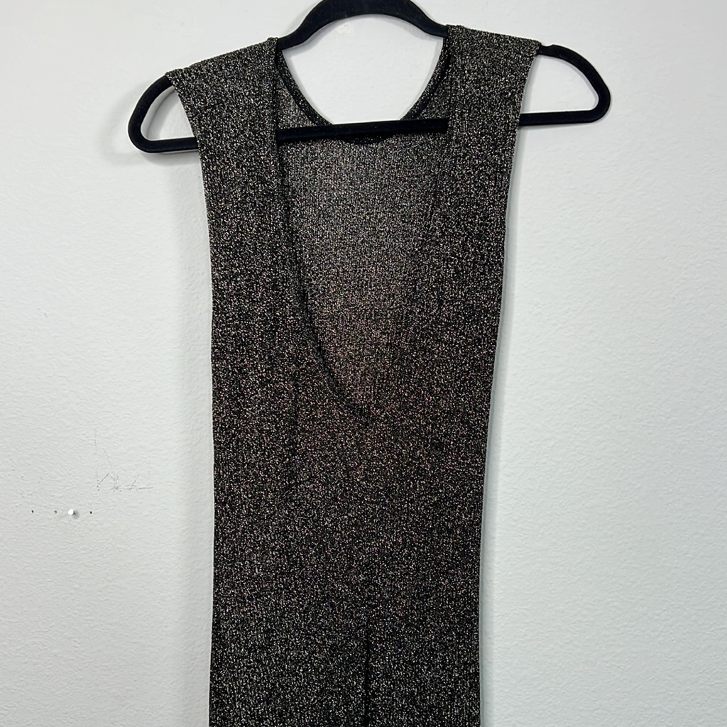 Zara | Dresses | Zara Black And Gold Metallic Thread Sheer Maxi Dress |  Poshmark